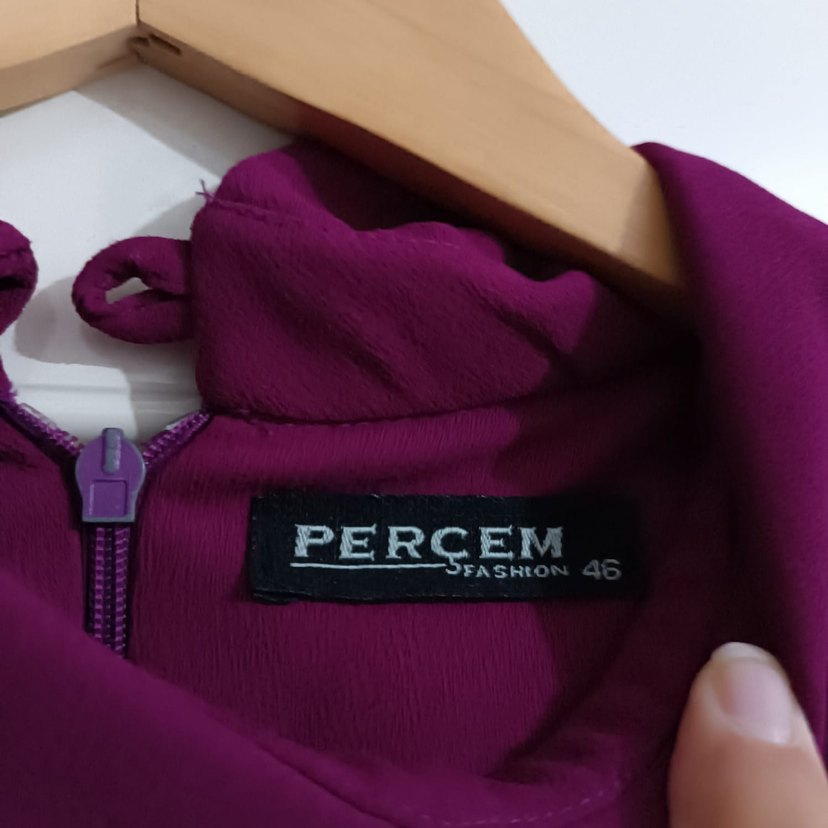 Mor Drapeli Uzun Tunik - Görsel 3