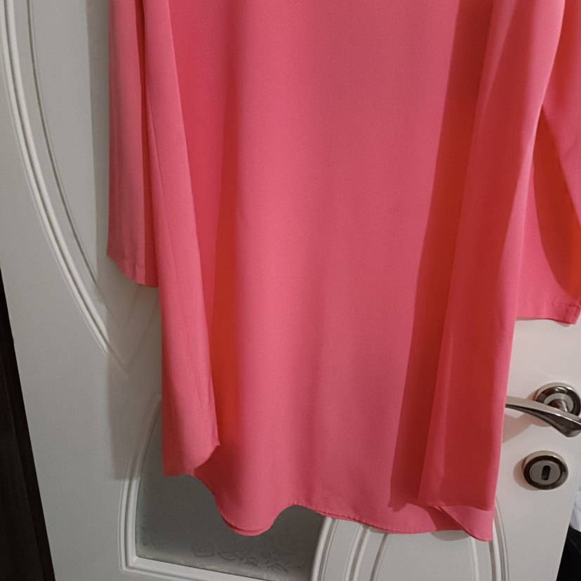 Pembe Uzun Kollu Salaş Tunik - Görsel 2