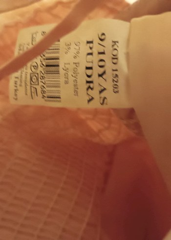 Bej Dantel Detaylı Kız Çocuk Elbise - Görsel 5