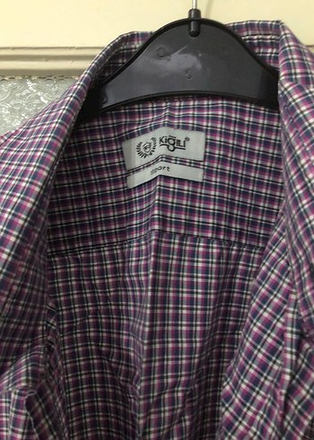 Mor Düğmeli Erkek Gömlek - Görsel 2