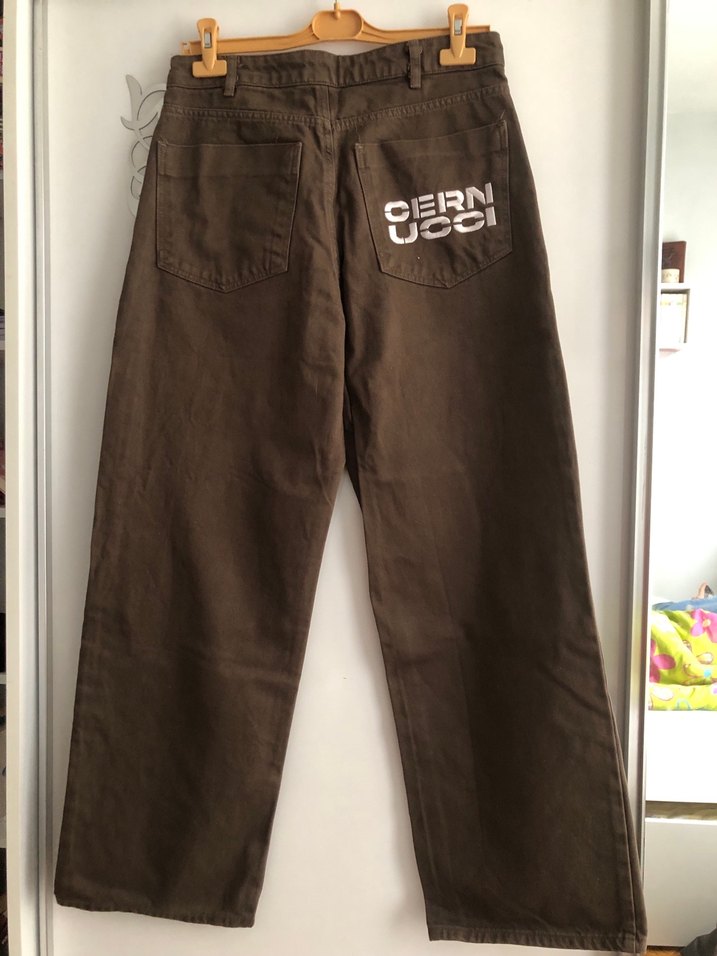 Kadın Kahverengi Bol Kesim Keten Pantolon - Görsel 2