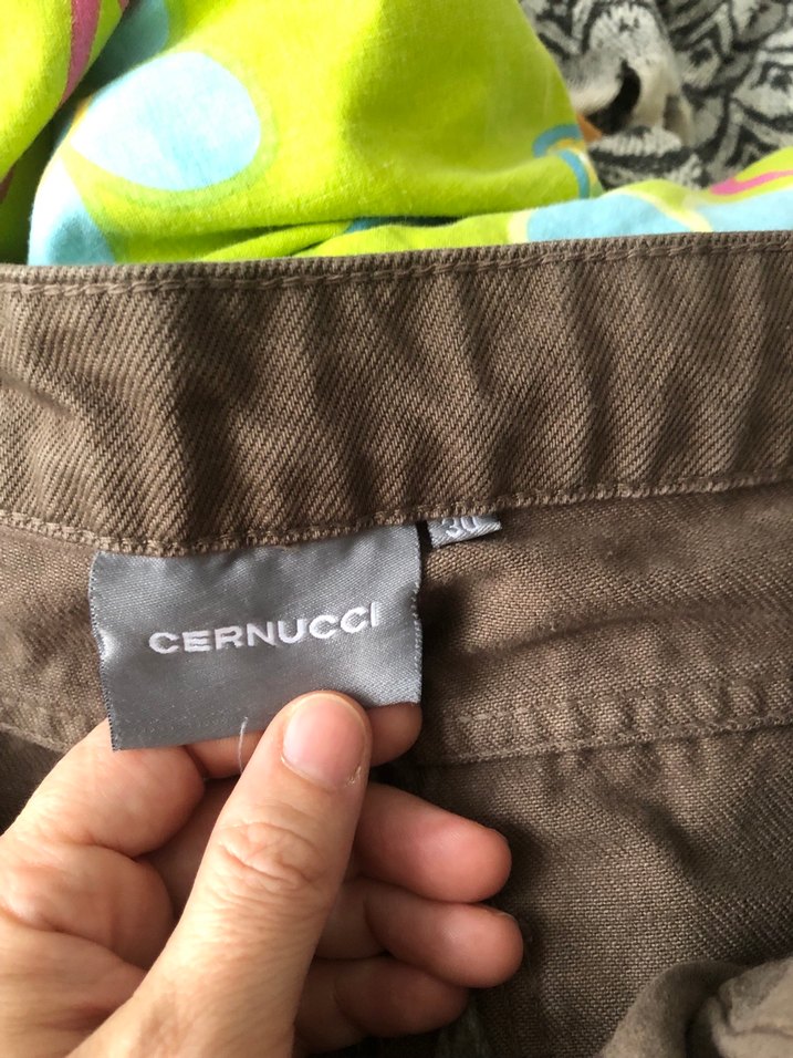 Kadın Kahverengi Bol Kesim Keten Pantolon - Görsel 3