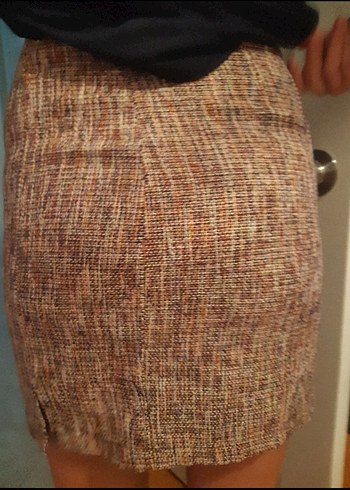 Kadın Kahverengi Midi Mini Etek - Görsel 5