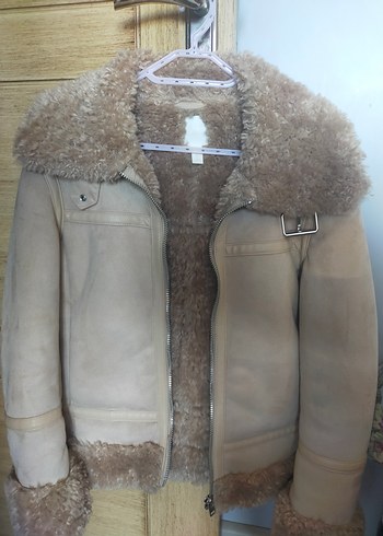 H&M HM Kürk Detaylı Bej Ceket