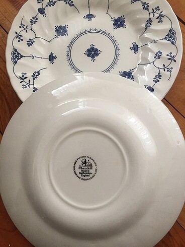 Beden Vintage sıfır kıymetli İngiliz damgalı iki adet tabak kusursuz