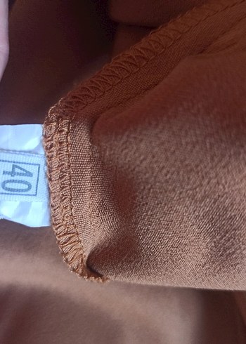 40 Beden kahverengi Renk Bej Drapeli Midi Straplez Elbise