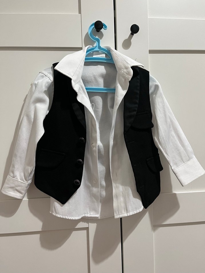 Çocuklar için Siyah Beyaz Takım Elbise - Görsel 2