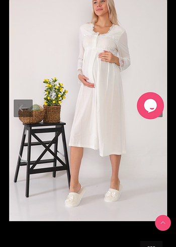 Uzun Kollu Nakışlı Beyaz Kadın Lohusa Takım - Görsel 10