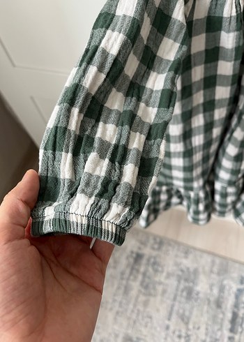 Düğmeli Ekose Kız Çocuk Elbise - Görsel 3