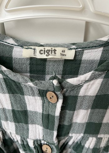 Düğmeli Ekose Kız Çocuk Elbise - Görsel 2