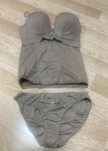 NBB marka 80/85 cup çok şık vizon rengi ikili iç çamaşır seti - Görsel 2