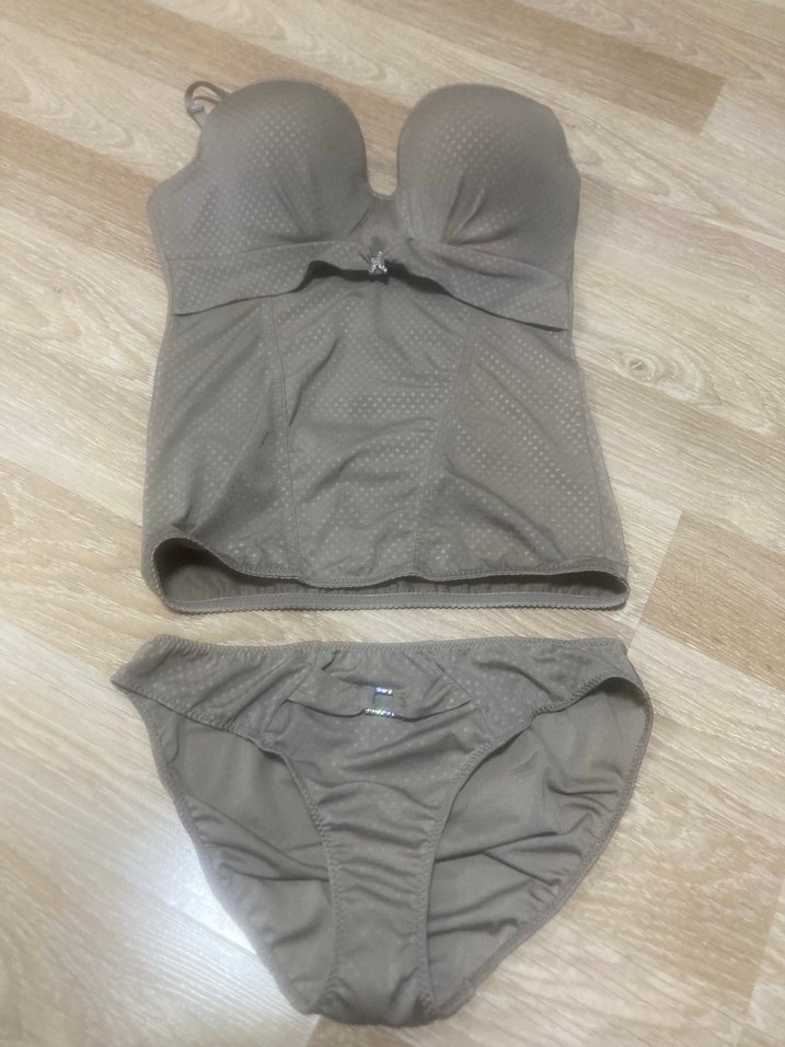 NBB marka 80/85 cup çok şık vizon rengi ikili iç çamaşır seti - Görsel 2