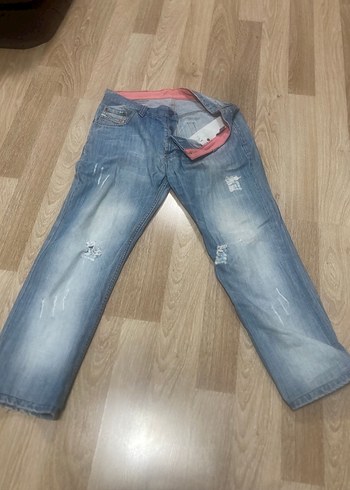 Düğmeli Mavi Rahat Kesim Erkek Kot Pantolon Dıesel marka - Görsel 6