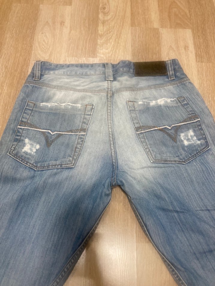 Düğmeli Mavi Rahat Kesim Erkek Kot Pantolon Dıesel marka - Görsel 4