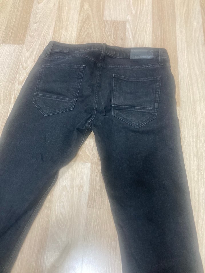 Düğmeli Siyah Erkek Kot Pantolon 34/32 - Görsel 3