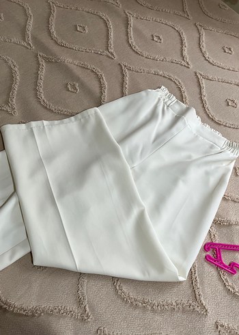 Beyaz Salaş Kadın Kumaş Pantolon - Görsel 2