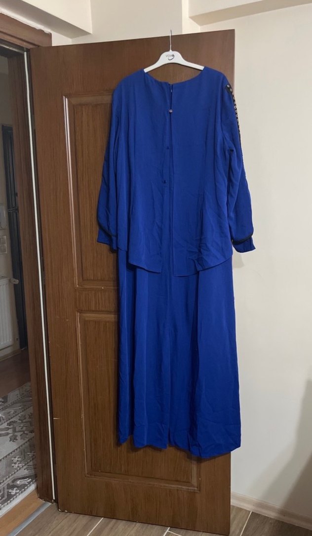 Kadın Lacivert Uzun Salaş Elbise - Görsel 2