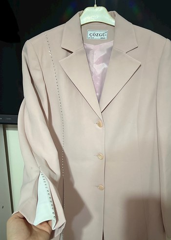 Pudra Rengi Uzun Kadın Kaban - Görsel 4