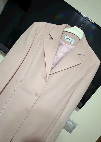 Pudra Rengi Uzun Kadın Kaban - Görsel 2