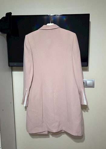 Pudra Rengi Uzun Kadın Kaban - Görsel 3