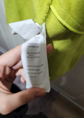 Yeşil Keten Kadın Uzun Ceket - Görsel 5