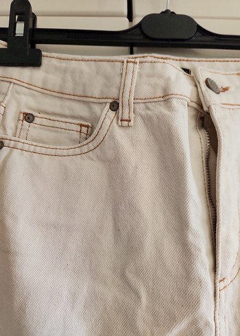 Bej Midi Boy Kadın Kot Pantolon - Görsel 2