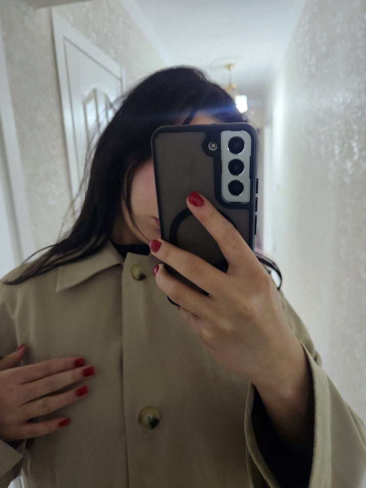 Bej Midi Kadın Trençkot Rahat Kesim - Görsel 5