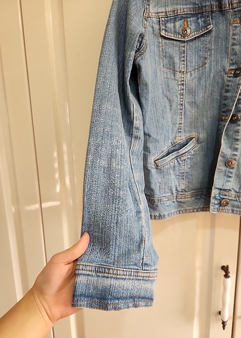Düğmeli Kadın Denim Ceket - Görsel 5
