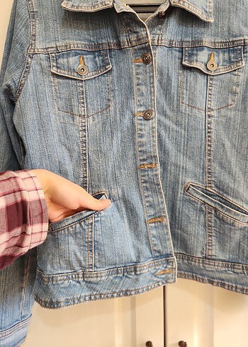 Düğmeli Kadın Denim Ceket - Görsel 4
