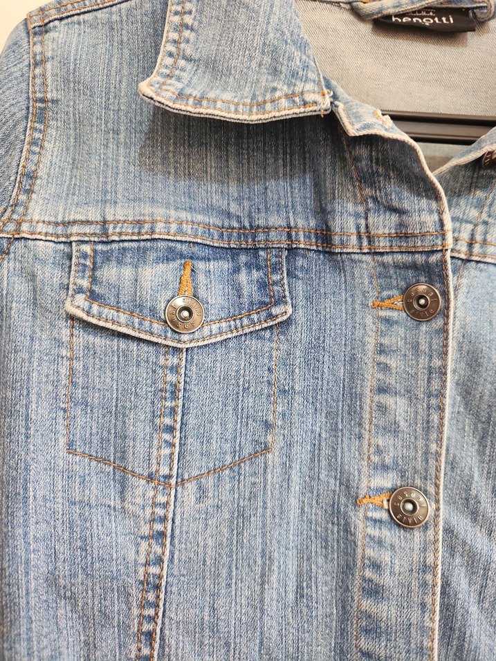 Düğmeli Kadın Denim Ceket - Görsel 3