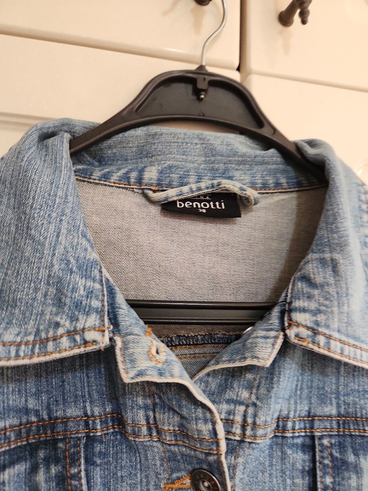 Düğmeli Kadın Denim Ceket - Görsel 2