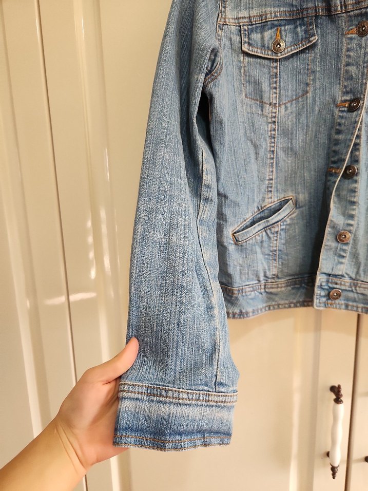 Düğmeli Kadın Denim Ceket - Görsel 5