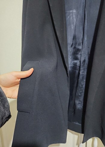 Lacivert Keten Kadın Blazer Ceket - Görsel 6