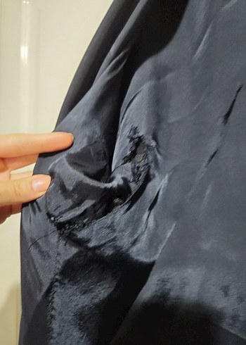 Lacivert Keten Kadın Blazer Ceket - Görsel 3