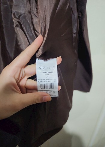 Kahverengi Düğmeli Kadın Blazer Ceket - Görsel 6