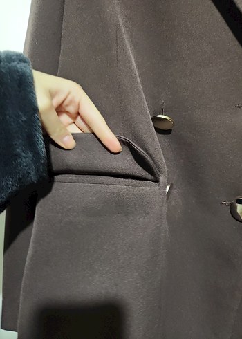 Kahverengi Düğmeli Kadın Blazer Ceket - Görsel 5