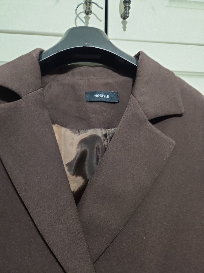 Kahverengi Düğmeli Kadın Blazer Ceket - Görsel 2