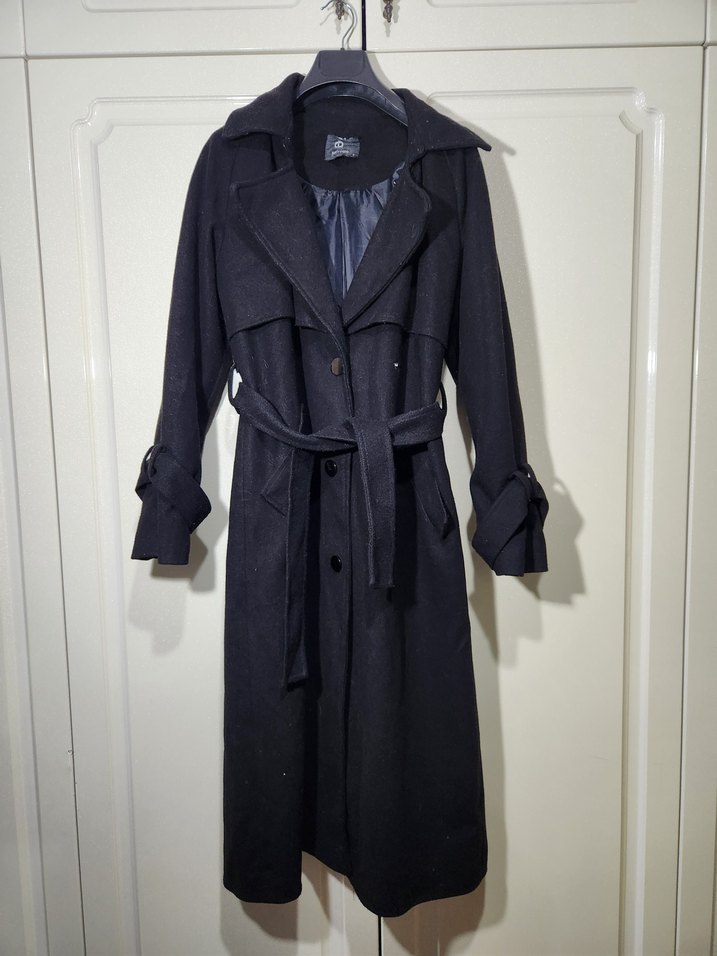 Siyah Kuşaklı Uzun Kaban - Görsel 2