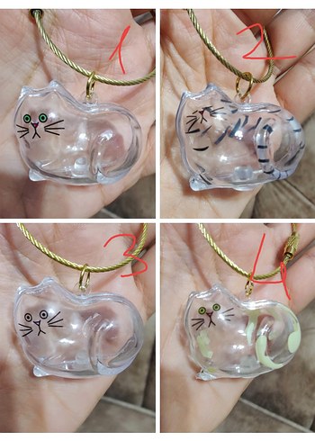 Kedi saç kapsülü, anı kapsülü anahtarlık - Görsel 2