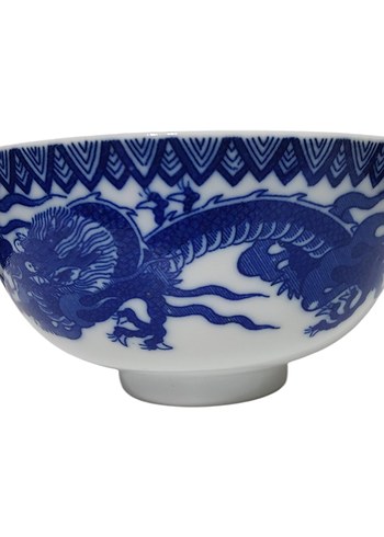 Çin Mavi Dragon Porselen Ramen Kasesi - Görsel 3