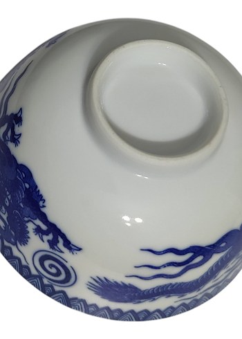 Çin Mavi Dragon Porselen Ramen Kasesi - Görsel 8