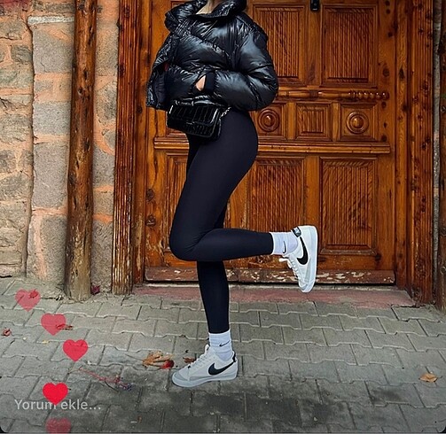 Siyah şişme mont