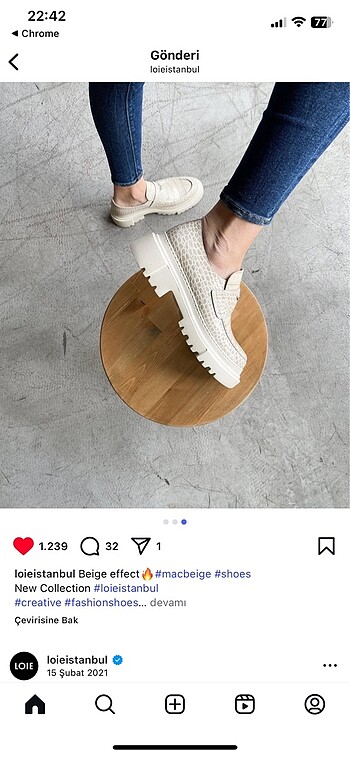 39 Beden Loie ayakkabı loafer
