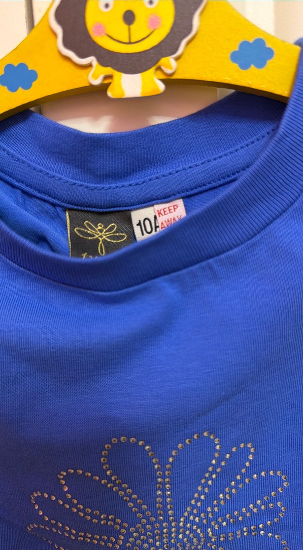 TYESS Mavi Kız Çocuk Payetli Askısız Tişört - Görsel 3