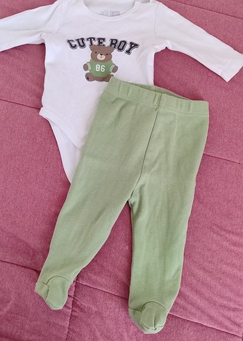 Uzun Kollu Bebek Takımı, Yeşil Pantolon