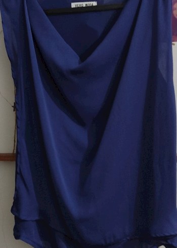 Vero Moda Mavi Drapeli V Yakalı Kadın Bluz