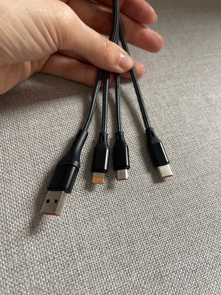 Aura 5in1 Süper Hızlı Şarj Kablosu Siyah - Görsel 2