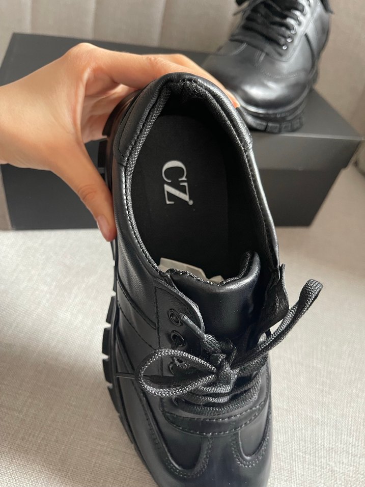 Siyah Bağcıklı kadın  Günlük Ayakkabı - Görsel 5