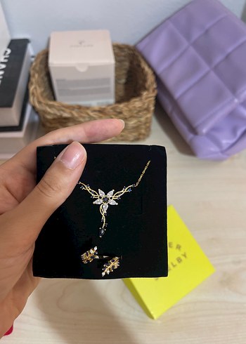 Accessorize Zarif Mini Altın Zincir Kolye ve yüzük set