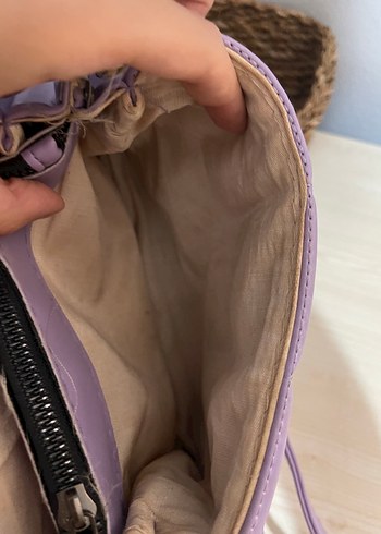 Pastel Mor Deri Kadın Çanta - Görsel 3